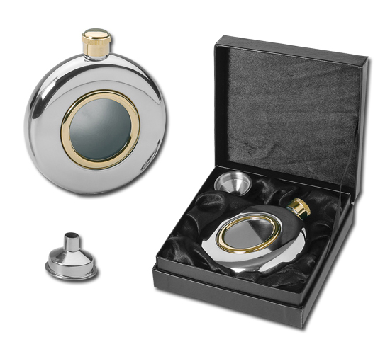 Classy heupfles setje samen met een trechter en een luxe doosje